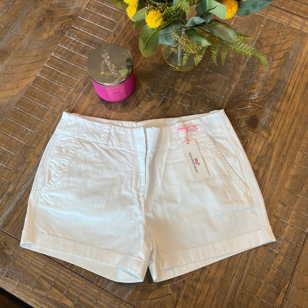 NWT VINEYARD VINES HERRINGBONE EVERYDAY SHORTS in white cap color
